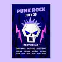 Free vector music gradient punk rock poster