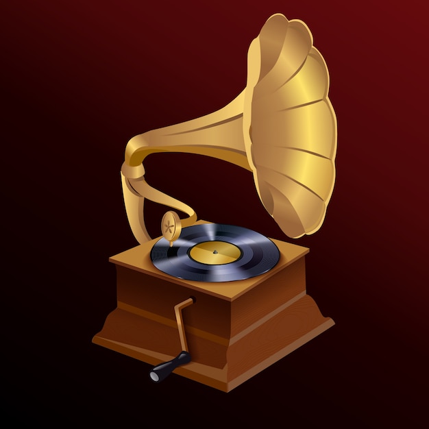 Music gramophone illustration