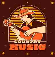 Free vector music hand drawn flat country music illustration