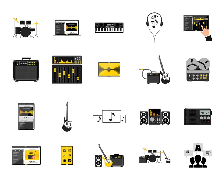 Free Vector music icon set 