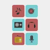 Free vector music icons pack