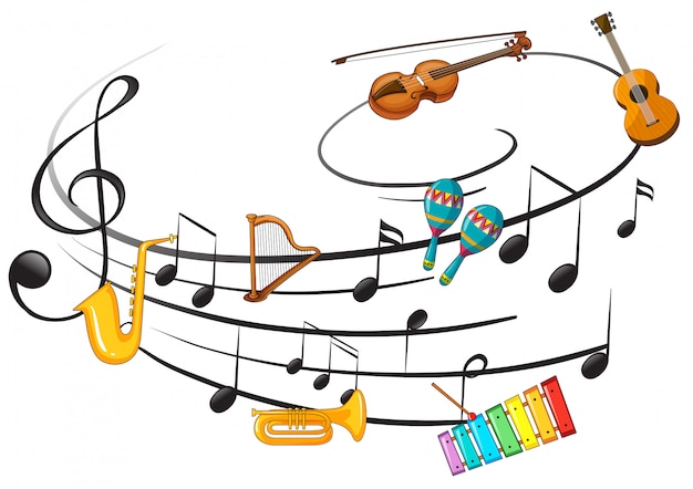Music instrument with music note