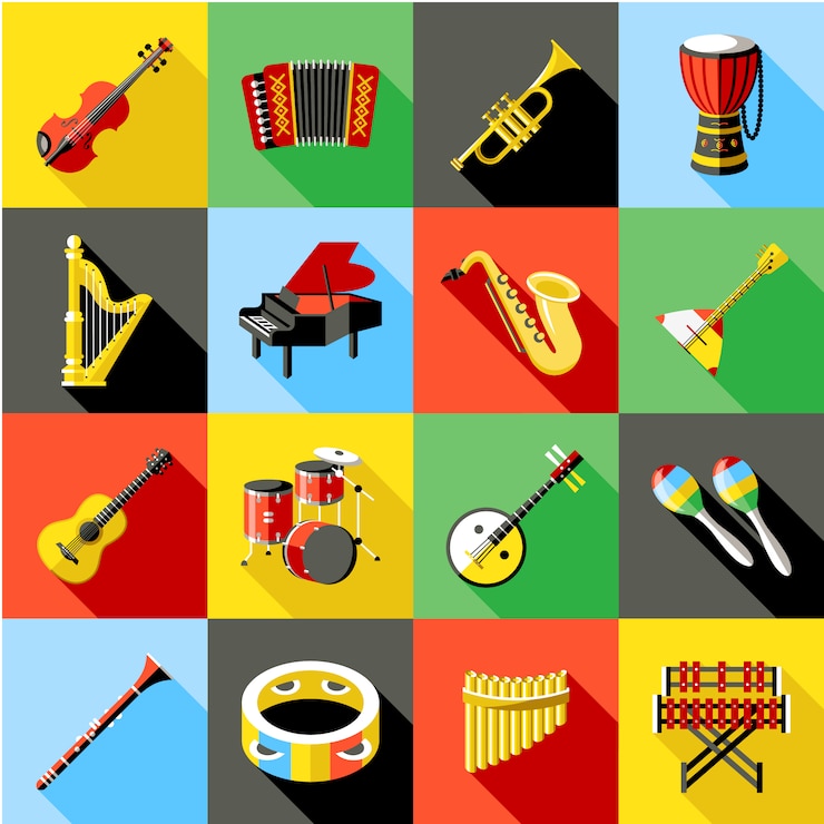 Free Vector music instruments collection