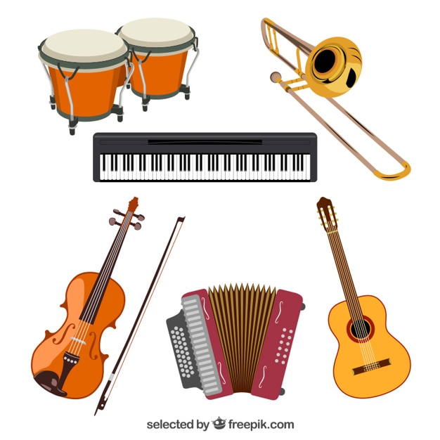 Free vector music instruments collection