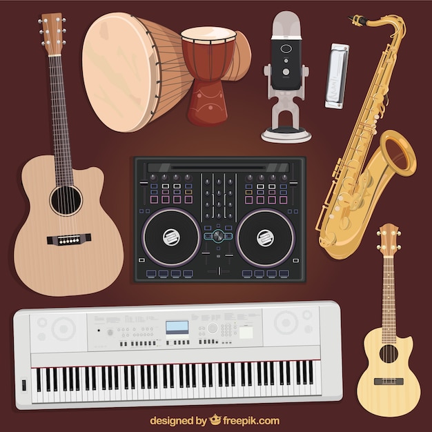 Free vector music instruments