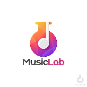 Music lab - 음악 스튜디오 또는 음악 교육 로고