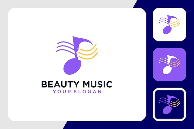 Музыкальный дизайн логотипа с красотой и лицом