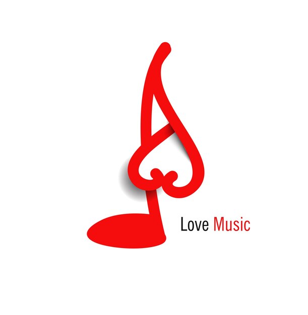 Music Logo - Heart Clef Symbol