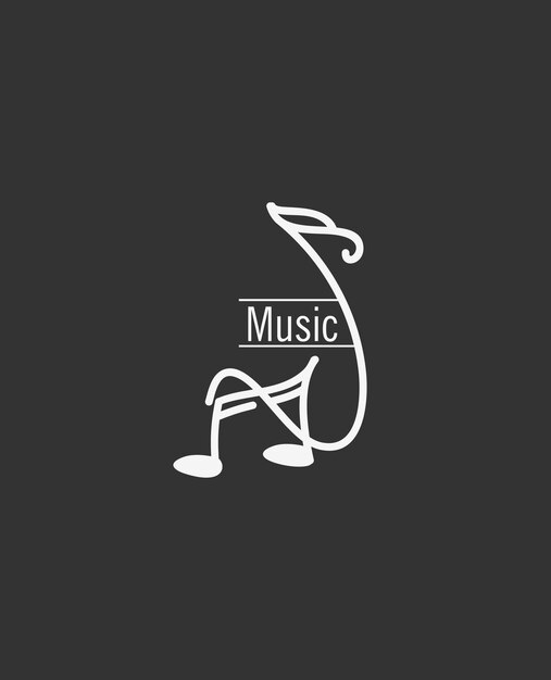 Векторный шаблон музыкального логотипа