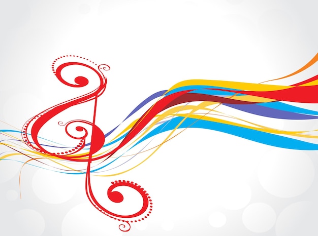 Music note with abstract rainbow wave lien backgroundvectorillustrationxAxA