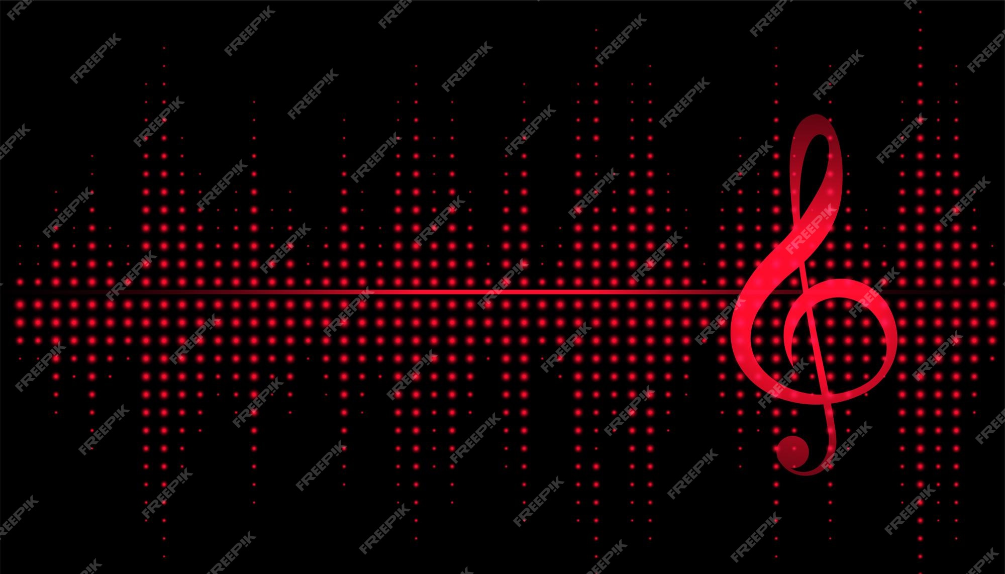 Free Vector | Music note with equalizer frequency background