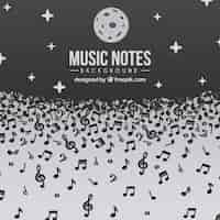 Free vector music notes background night design