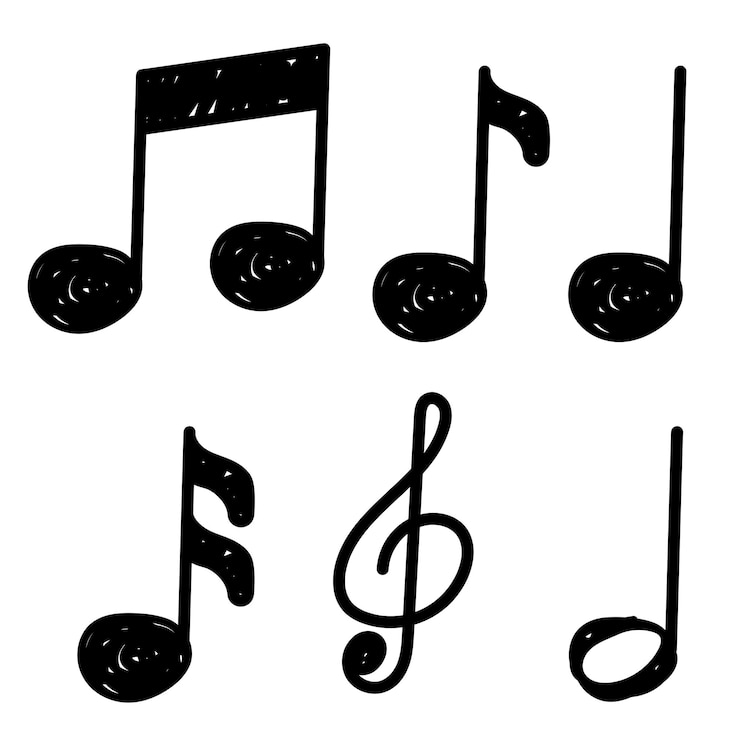 Free Vector music notes doodle style