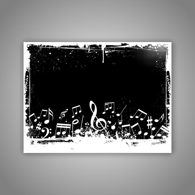 Free vector music notes on grunge background