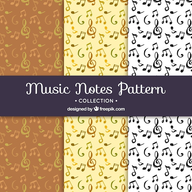 Music notes pattern collection