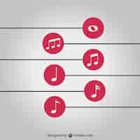 Free vector music notes simple background free