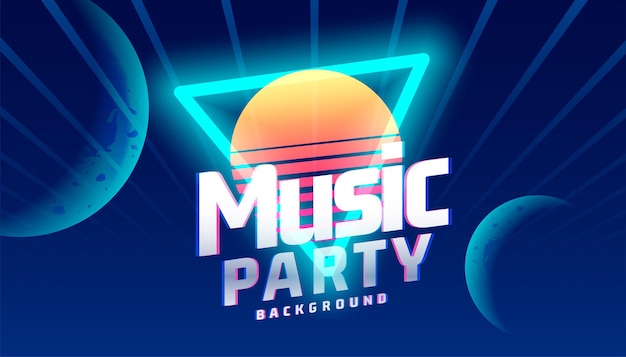 Free Vector | Music party background in neon style