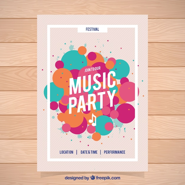 Музыка партия брошюры с абстрактным цветным дизайном