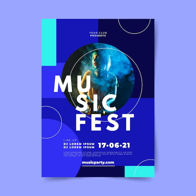 Music party festival dj poster template