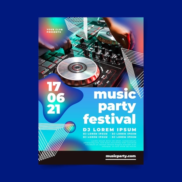 Music party festival poster template