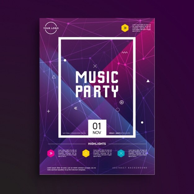 Музыка шаблон плакат партии