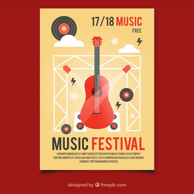 Free vector music party poster template