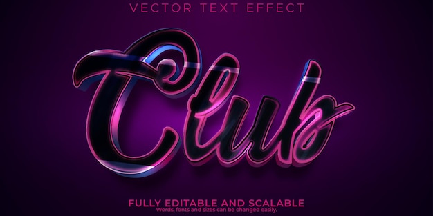 Free vector music party text effect editable dance and dj text style