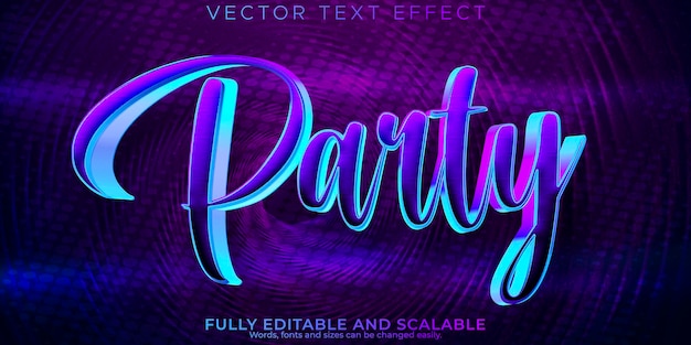 Music party text effect editable disco club text style