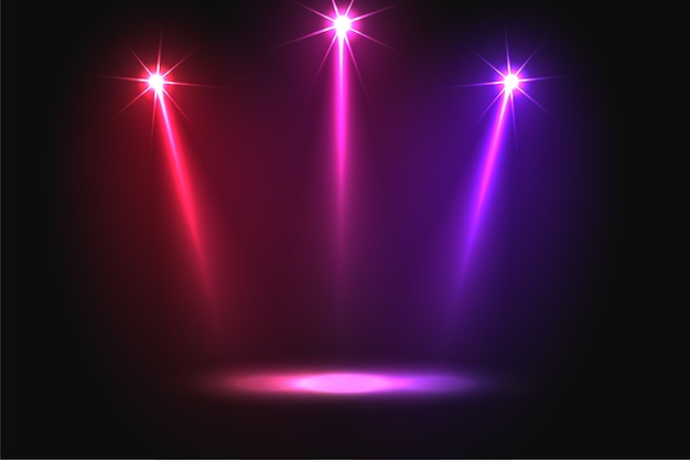 Music party three vibrant falling focus light background