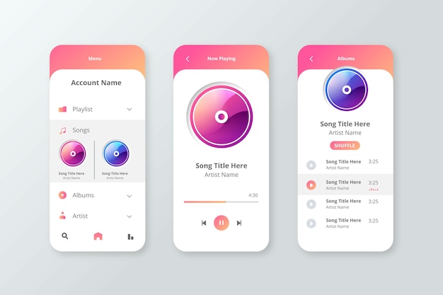 Music player app interface concept