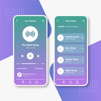 Music player app interface set