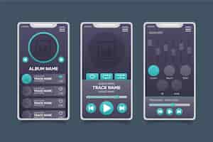 Free vector music player app interface