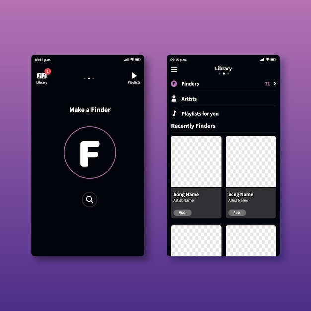 Free vector music player app interface