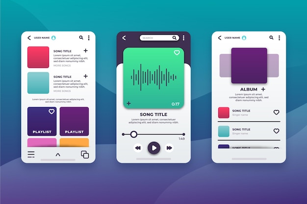 Music player app interface
