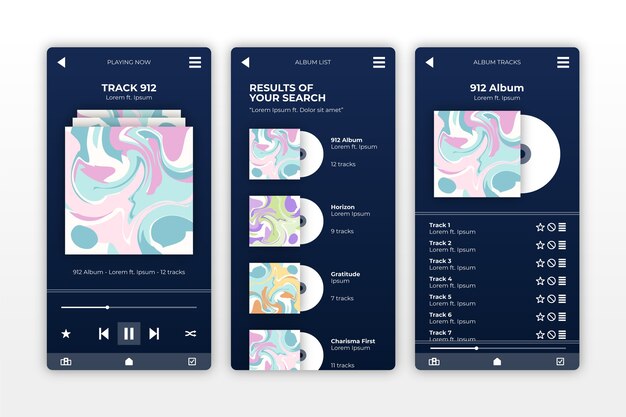 Music player app interface