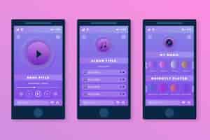 Free vector music player app template style