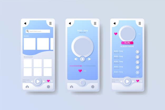 Free vector music player app template