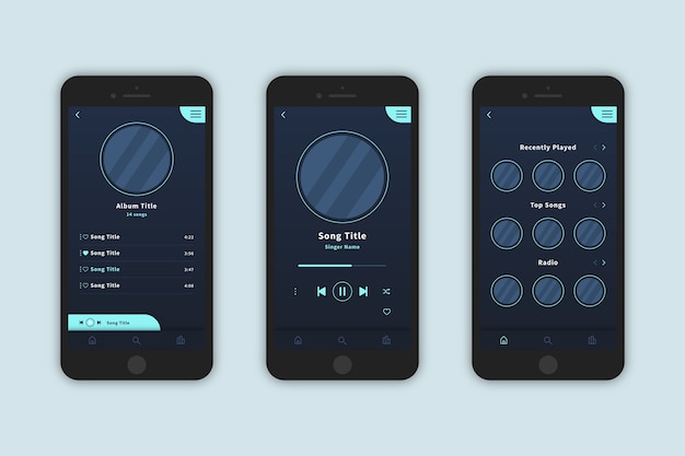 Music player application interface design