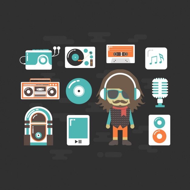無料Vector 音楽プレーヤーのコレクション