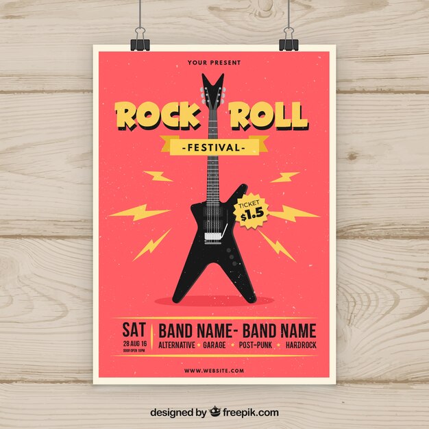 Music poster concept with guitar