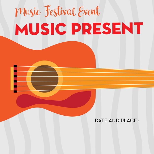 Music poster event for festival template with date and place space