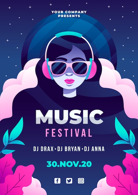 Music poster illustrated concept