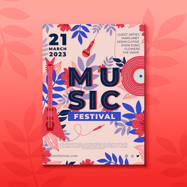 Music poster illustrated template