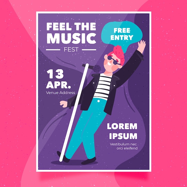 Music Poster Template Concept illustrated as a free vector for download