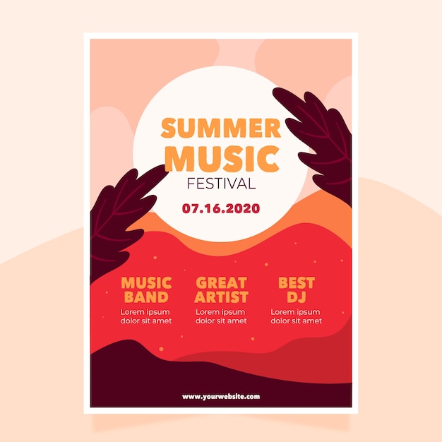 Free vector music poster template illustrated