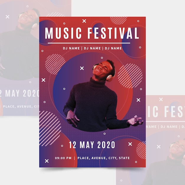 music poster template with photo