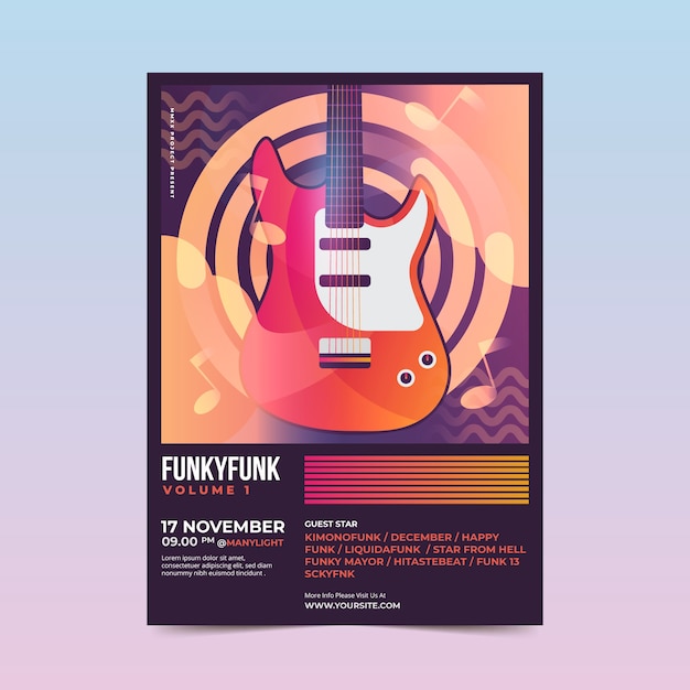 Free vector music poster template