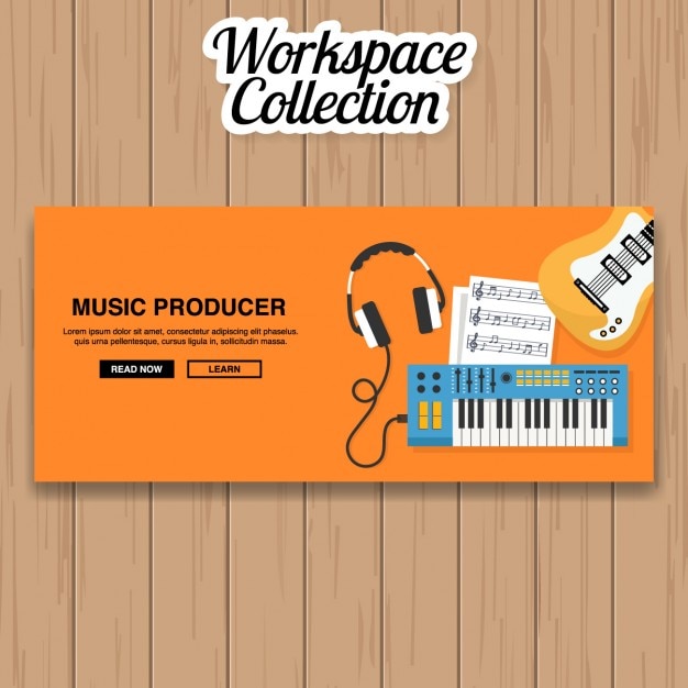 Free Vector music producer banner design