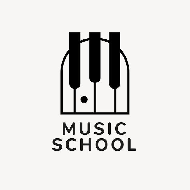 Шаблон логотипа музыкальной школы, развлекательный бизнес брендинг дизайн вектор