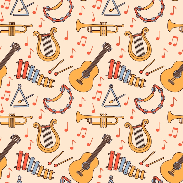 楽器のある音楽学校のパターン